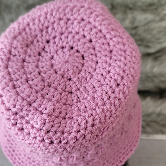Chic Pink Crochet Bucket Hat - Picture 6 of 11